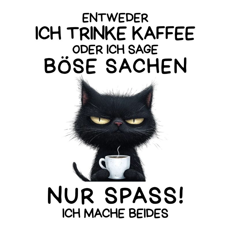 Kaffee in der Pfote, Hass im Blick – Katze pur