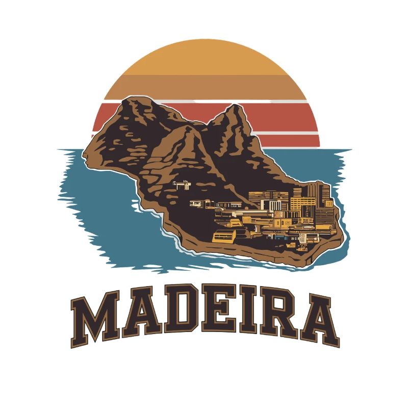 Madeira Island Illustration Sunset