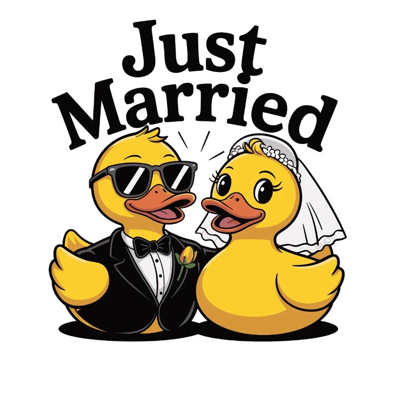 Just Married Gummiente Brautpaar