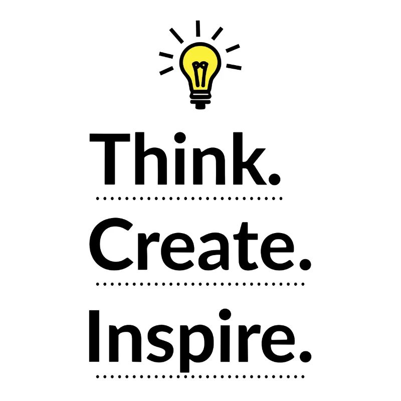 Think Create Inspire Glühbirne