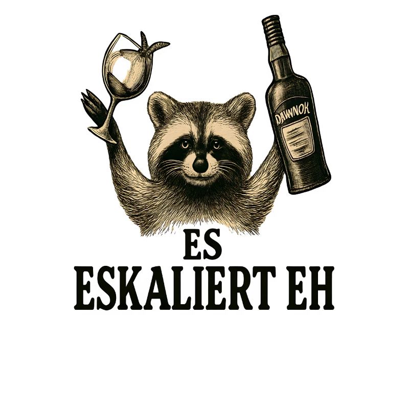 Party Waschbär Spruch Trinkspruch Es Eskaliert Eh
