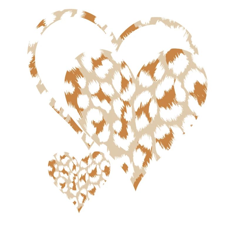 leopard print heart design