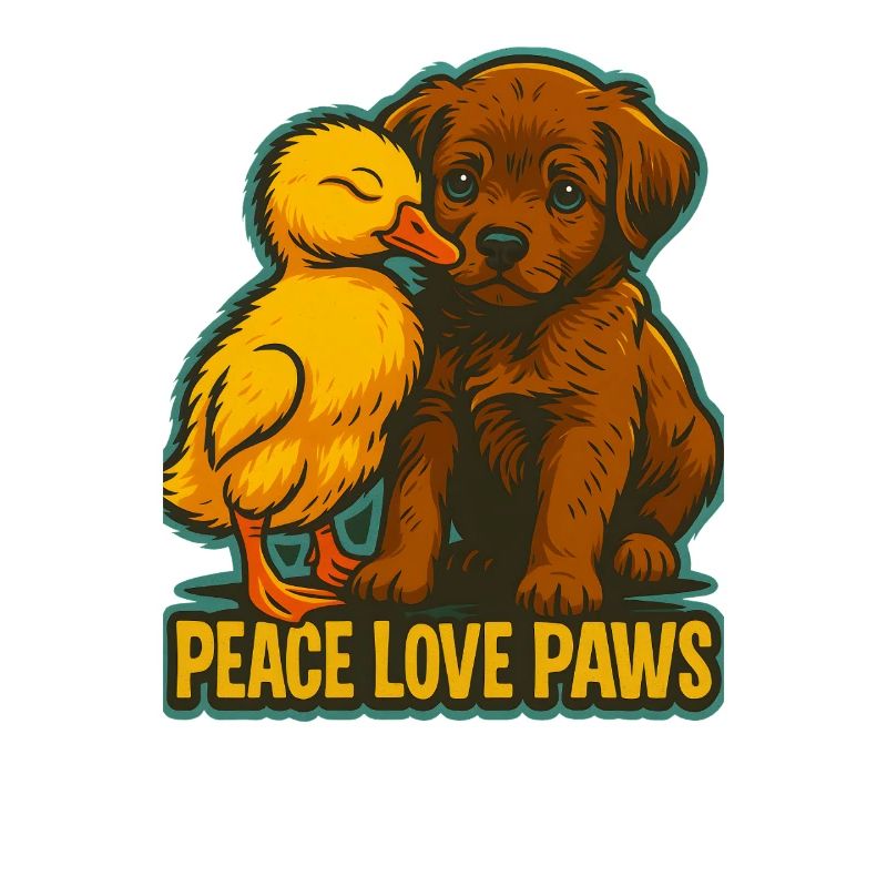 Peace Love Paws Tierfreundschaft Design