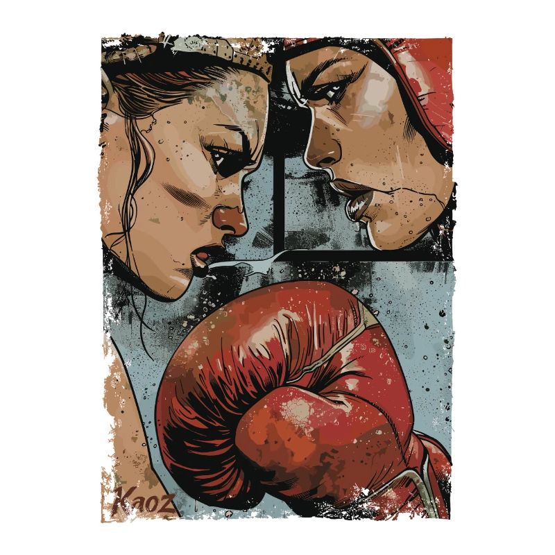 Illustration Intense Boxer Clash