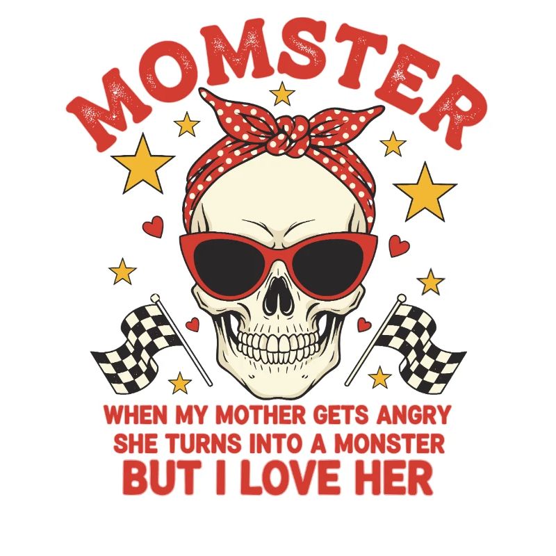 Monstermutter mit retro Skulls Design