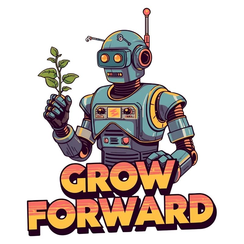 Grow Forward – Retro Sci-Fi Robot