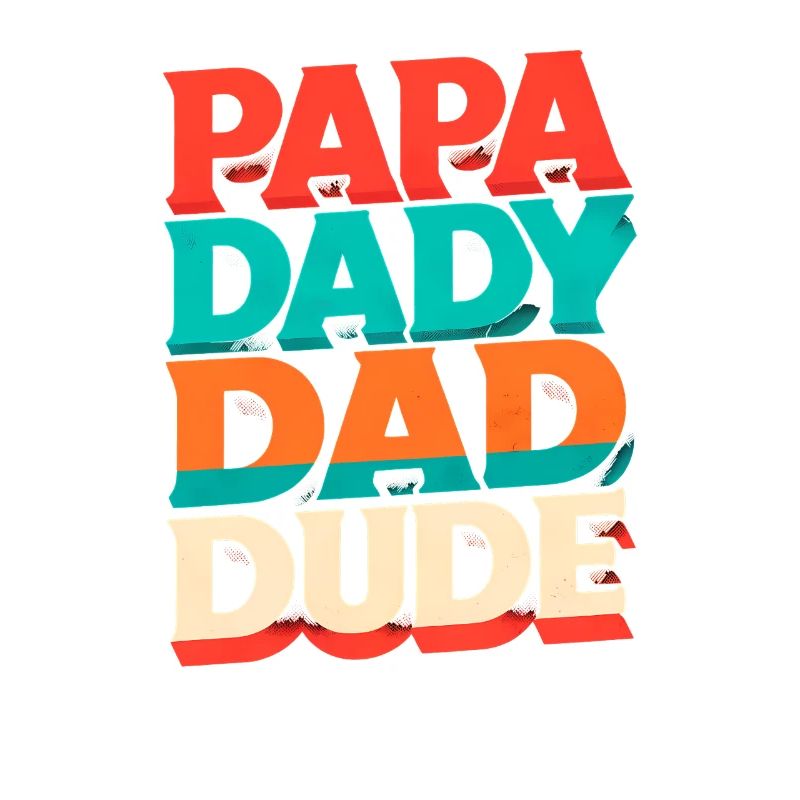 Papa Papa Dude Retro Regenbogen