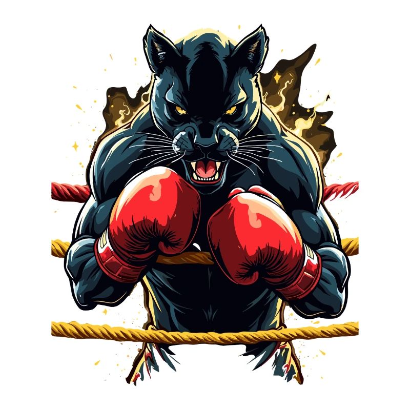 Kampfpanther im Boxring