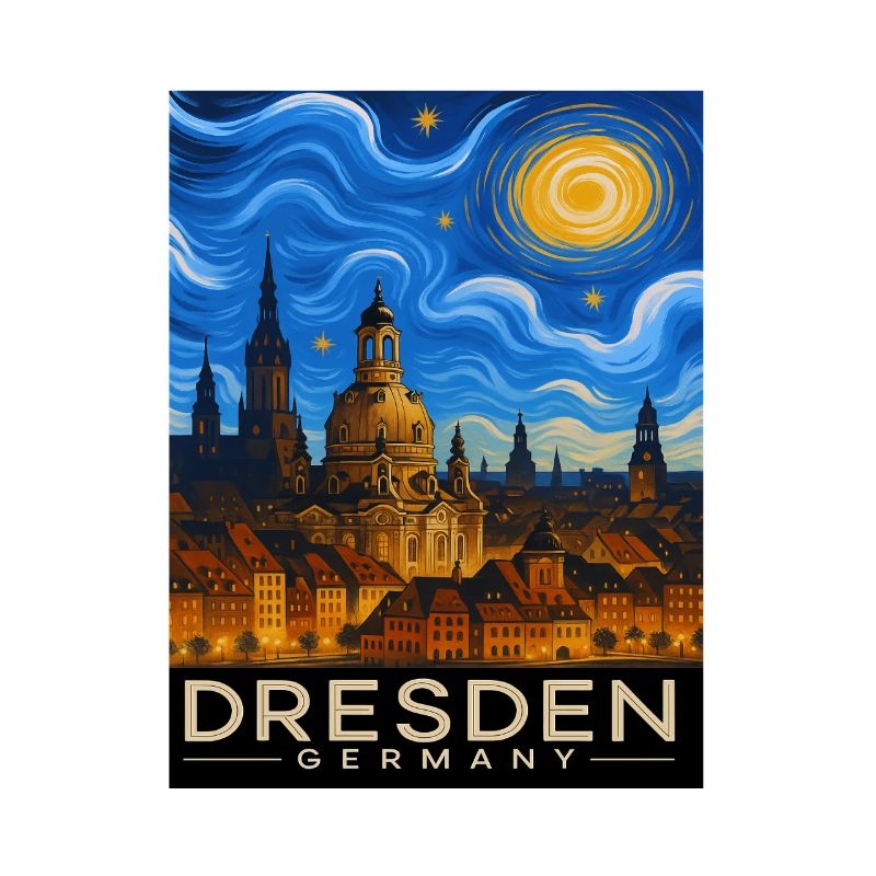 Dresden Night Light Skyline