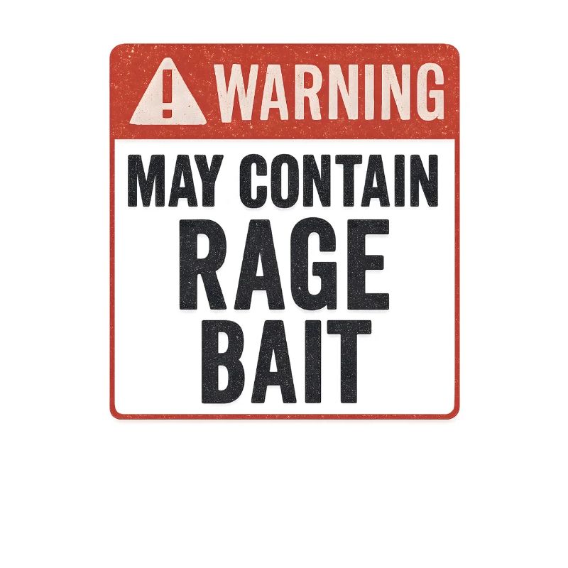 Rage Bait Warning, Funny Saying 