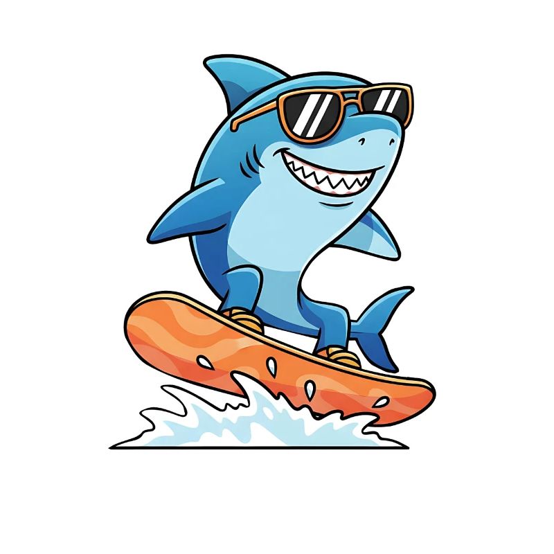 Surferhai Mit Sonnenbrille Sommerurlaub