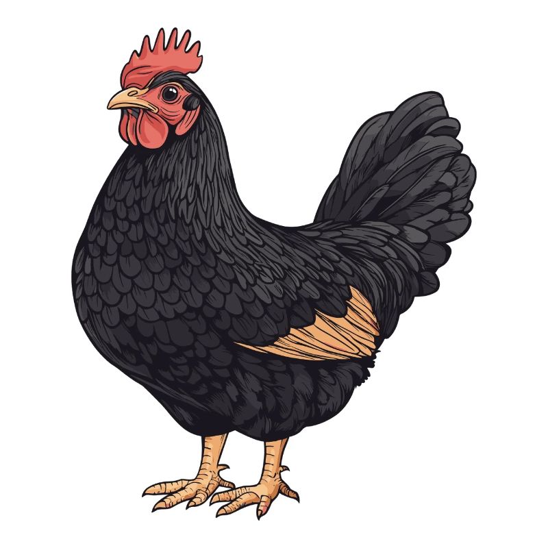 Schwarzer Hahn Illustration