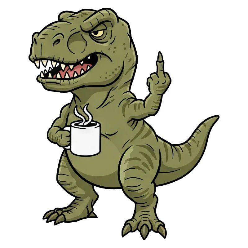 Dino T-Rex Coffee Early Riser Late Riser Office