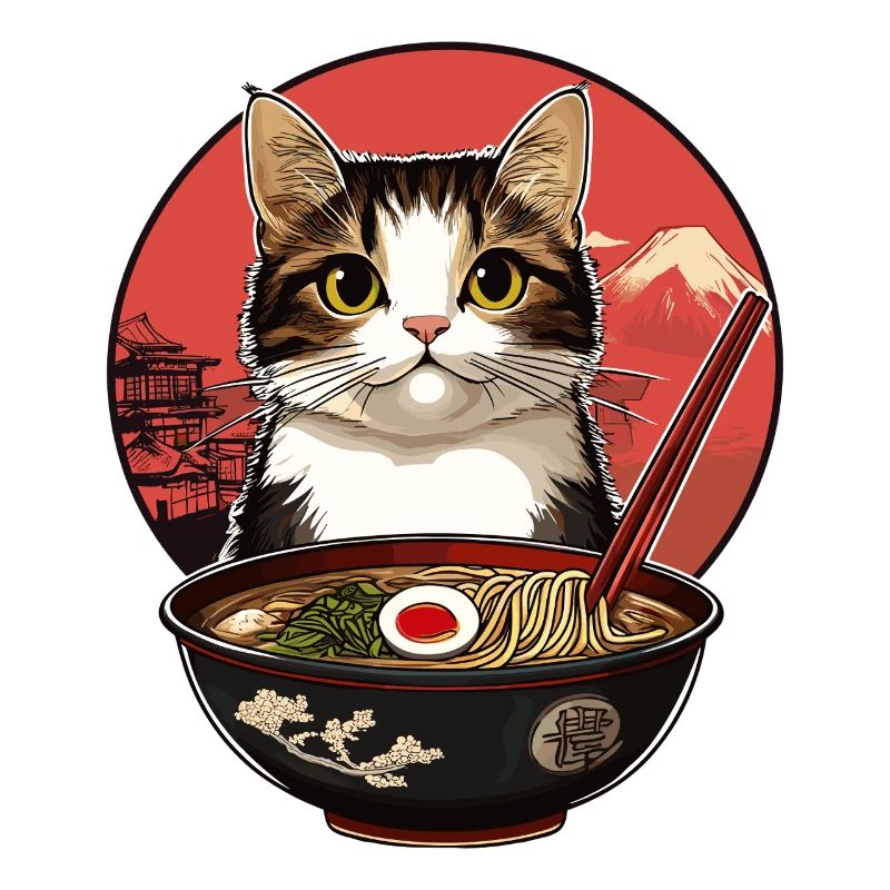 Cats with ramen