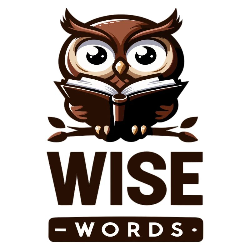 Weise Eule mit Buch – Wörter