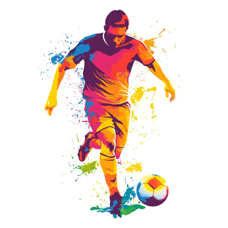 Bunter Kick Farbexplosion Fußball