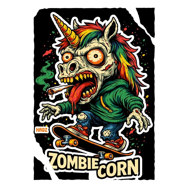 ZombieCorn Einhorn Zombie Skateboard