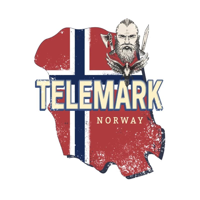 Telemark Norway Retro Province Map Souvenir