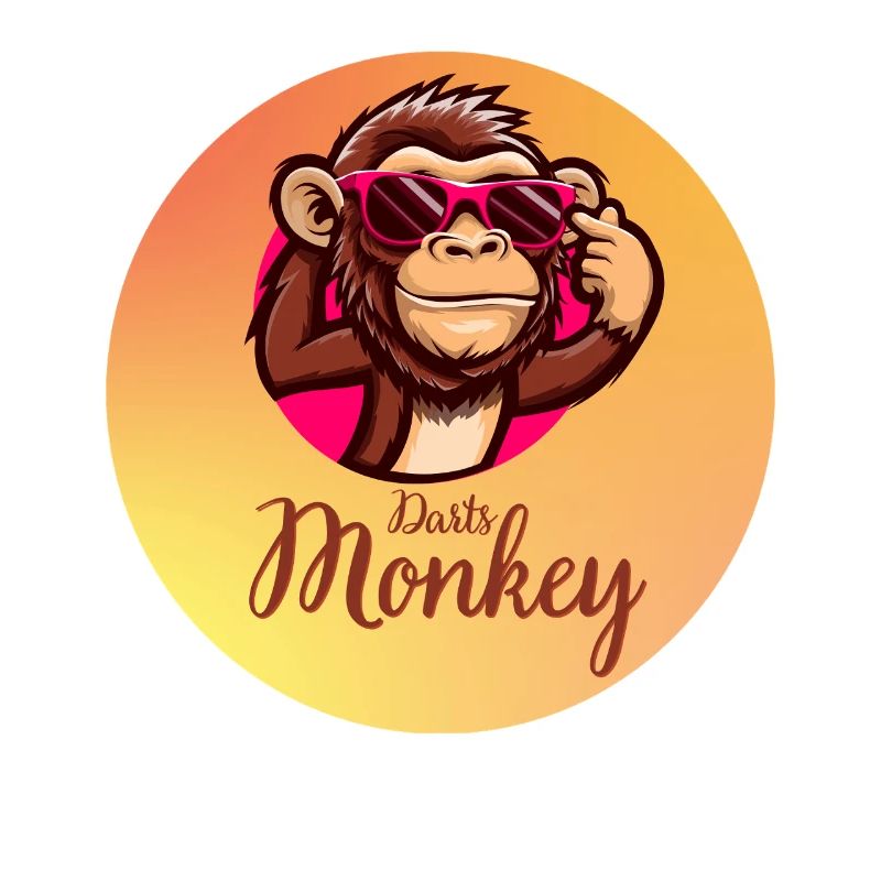 Darts Monkey Glasses Motif