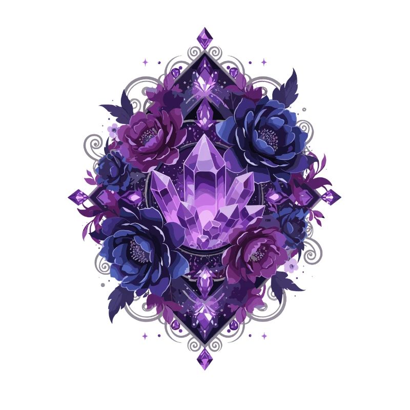 Violet Crystal Blossoms Mandala