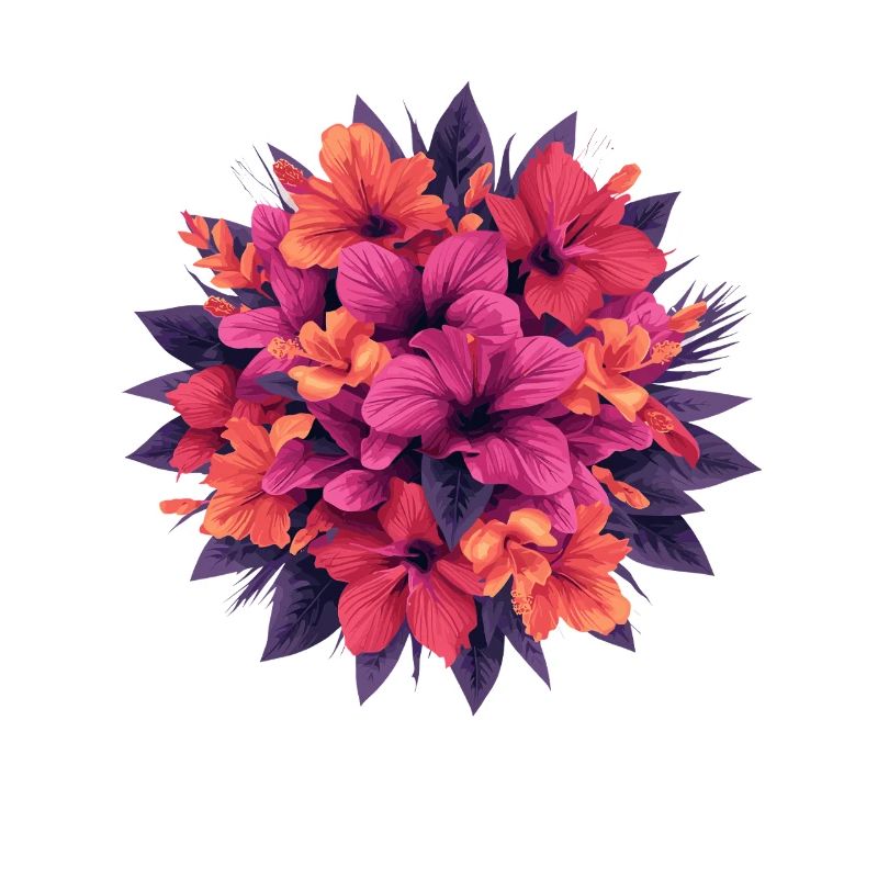 Bouquet de fleurs de feu d’hibiscus