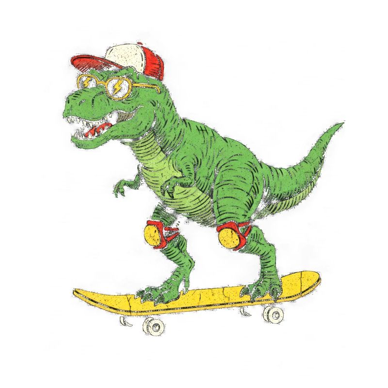 Dino Skateboarder Retro