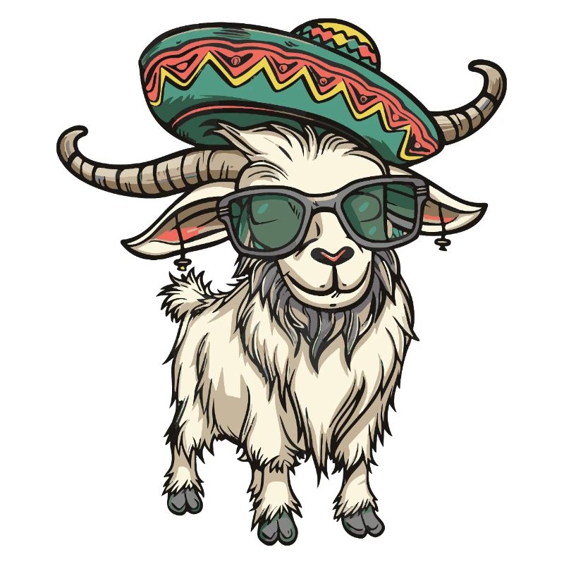 Mountain Goat Comic Funny Sombrero
