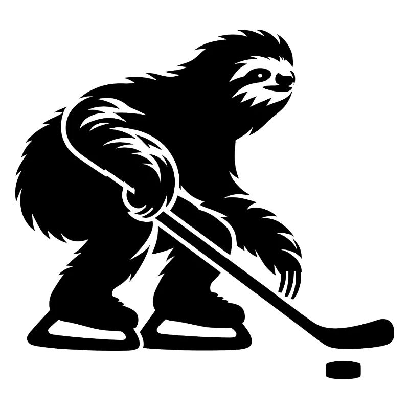 Faultier Eishockeyspieler Eishockey Silhouette