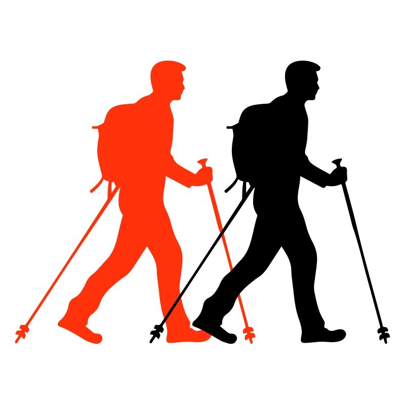 Nordic Walking Man Silhouette
