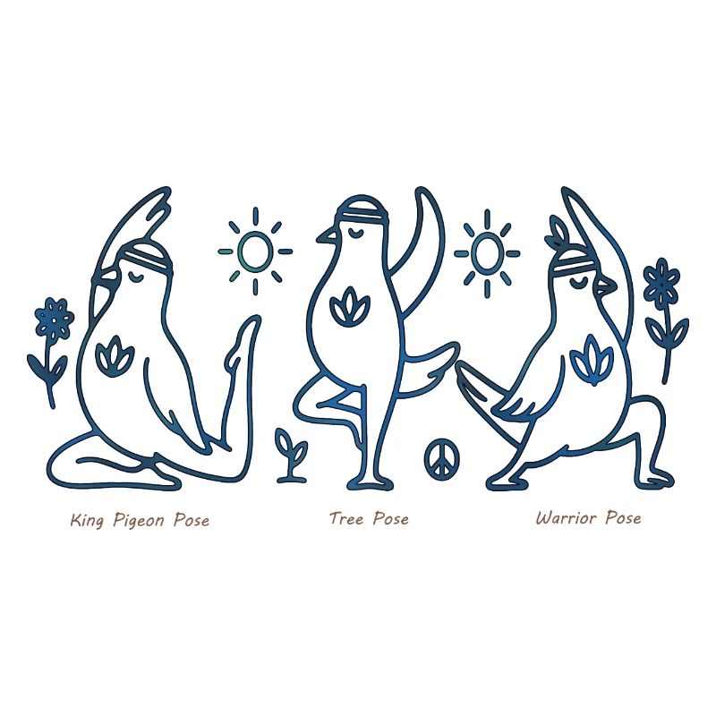 Drei Pinguine im Yoga Boho Peace