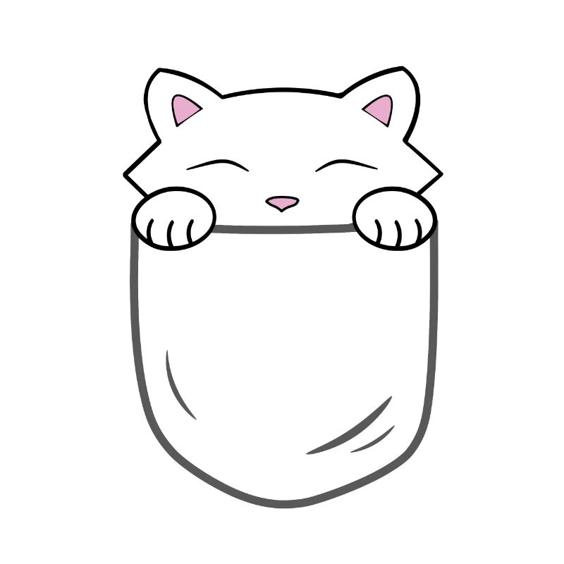 Chat mignon assis dans une poche