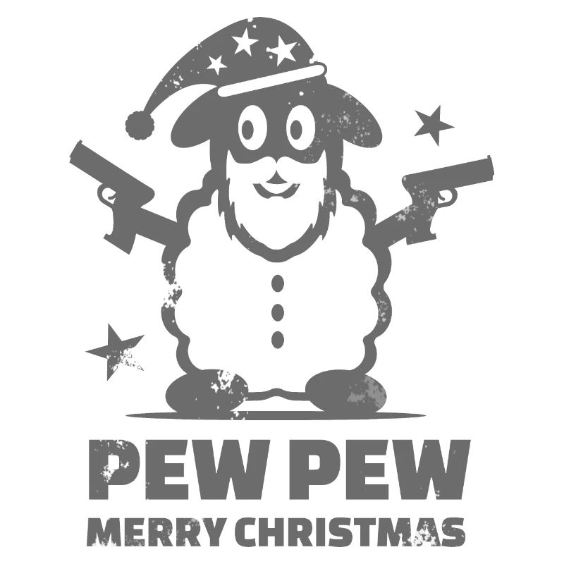 Schaf Pew Pew Merry Christmas Geschenk