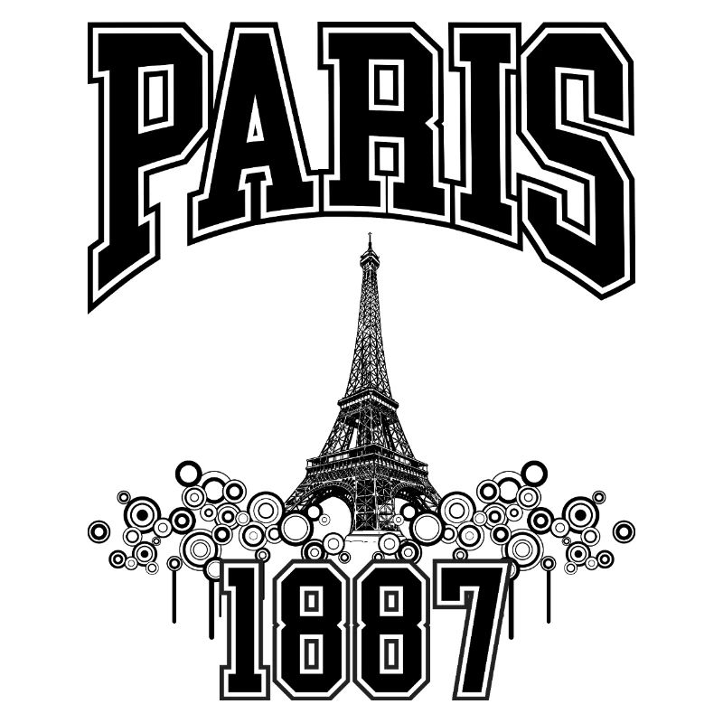 PARIS EIFFELTURM SKIZZE - SCHWARZ EINFARBIG