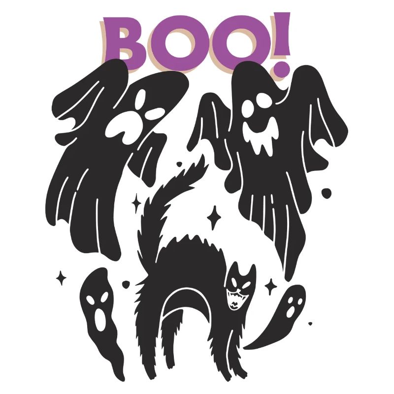 BOO! Ghost Cat Halloween 