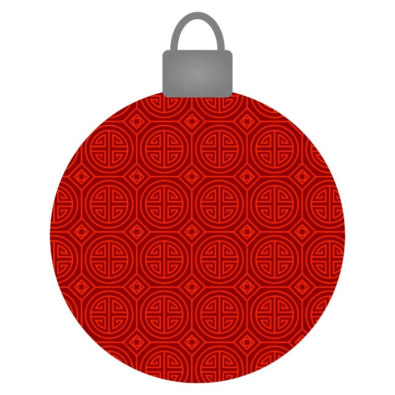 Rotes Rundmuster Weihnachtskugel