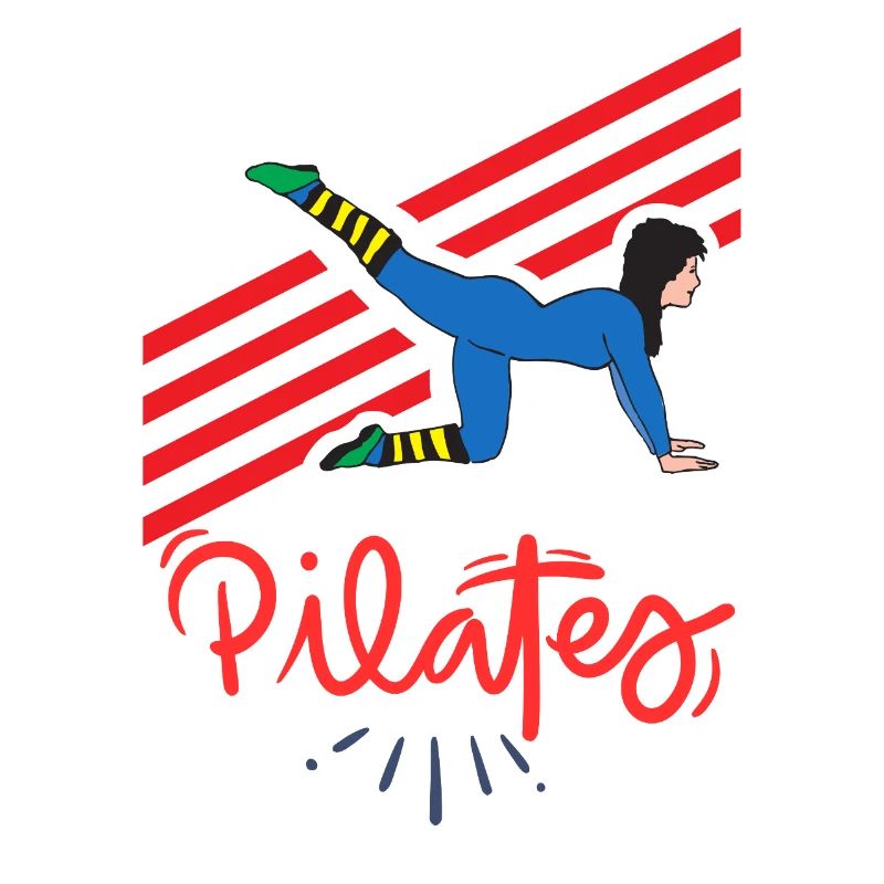 Pilates in motion on red lines