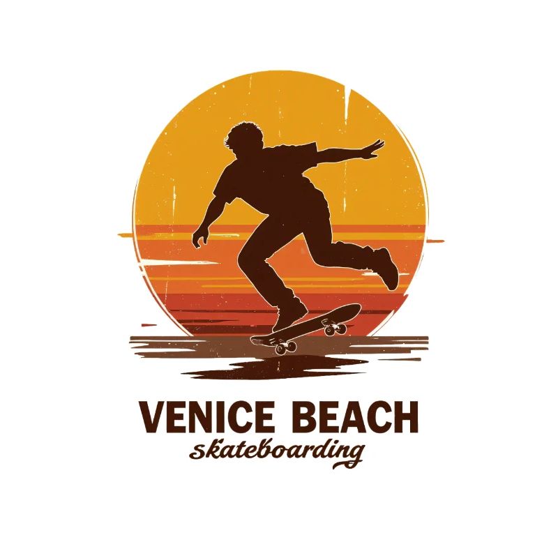 Venice Beach Sunset Skateboarder
