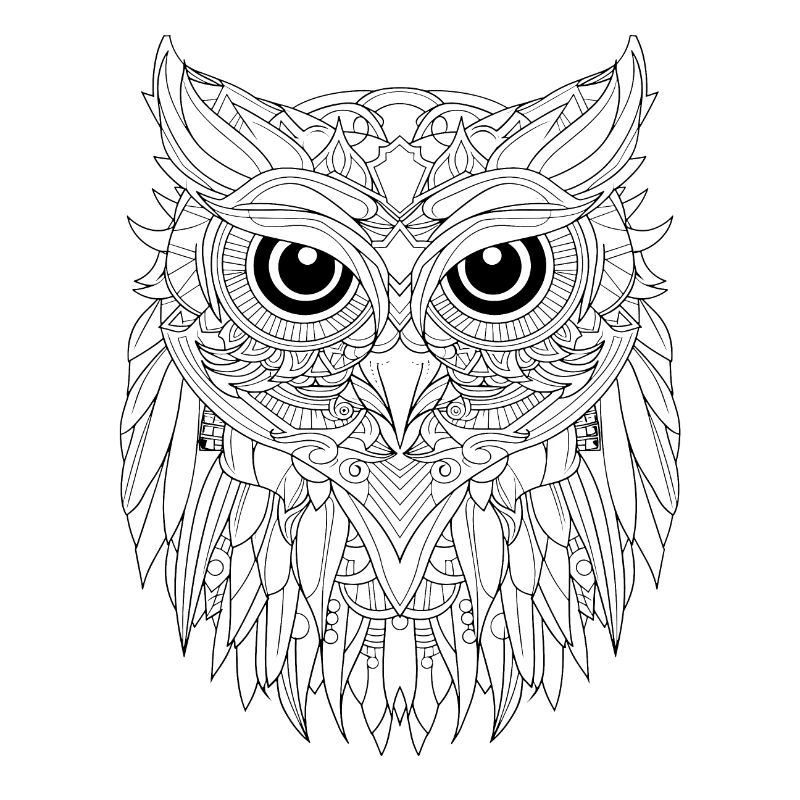 Abstract Owl Essence: Intricate Line Art Interpret