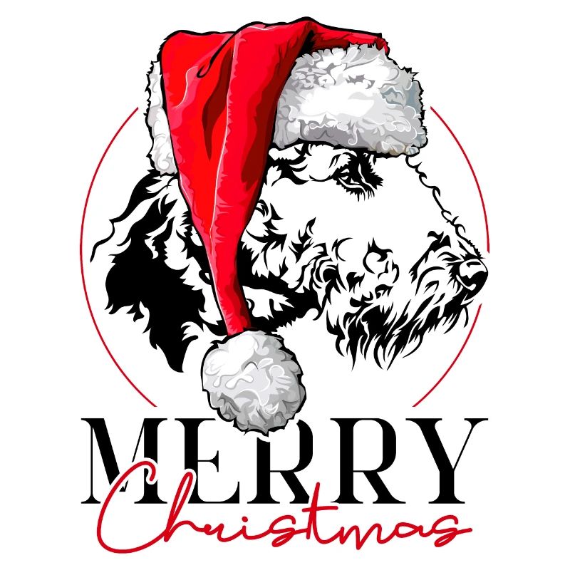 Père Noël Airedale Terrier joyeux Noël Wilsigns