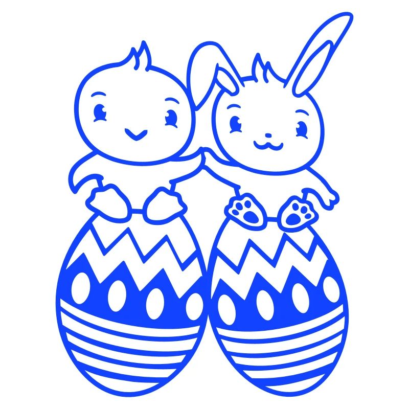 Bunny Bird Chick 2 Friends Large Easter Eggs Huge