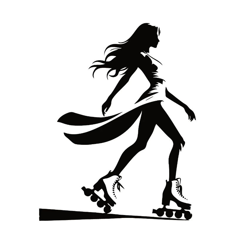 Silhouette élégante de patineur à roues alignées – Inline Skate
