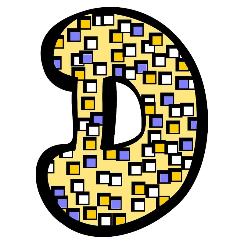 Letter D with character