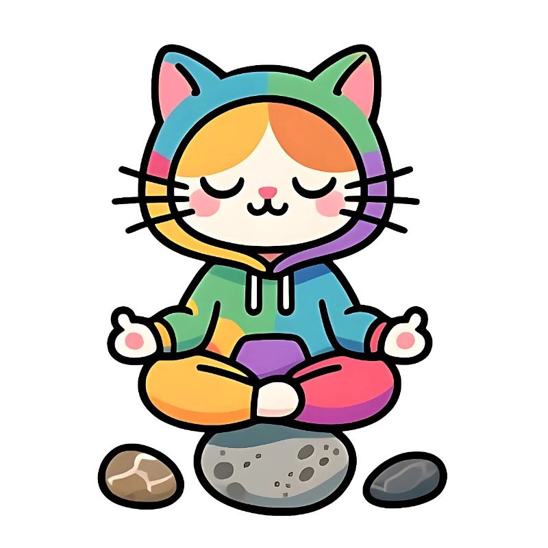 Chat Zen Arcenciel Méditatif