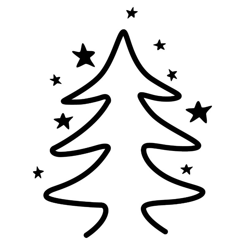 Minimalistischer Weihnachtsbaum mit Sternen