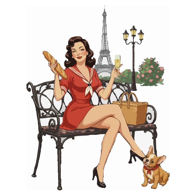 Pin-up de Paris sur le banc