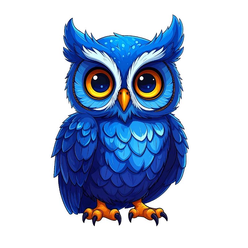 Chouette bleue mignonne