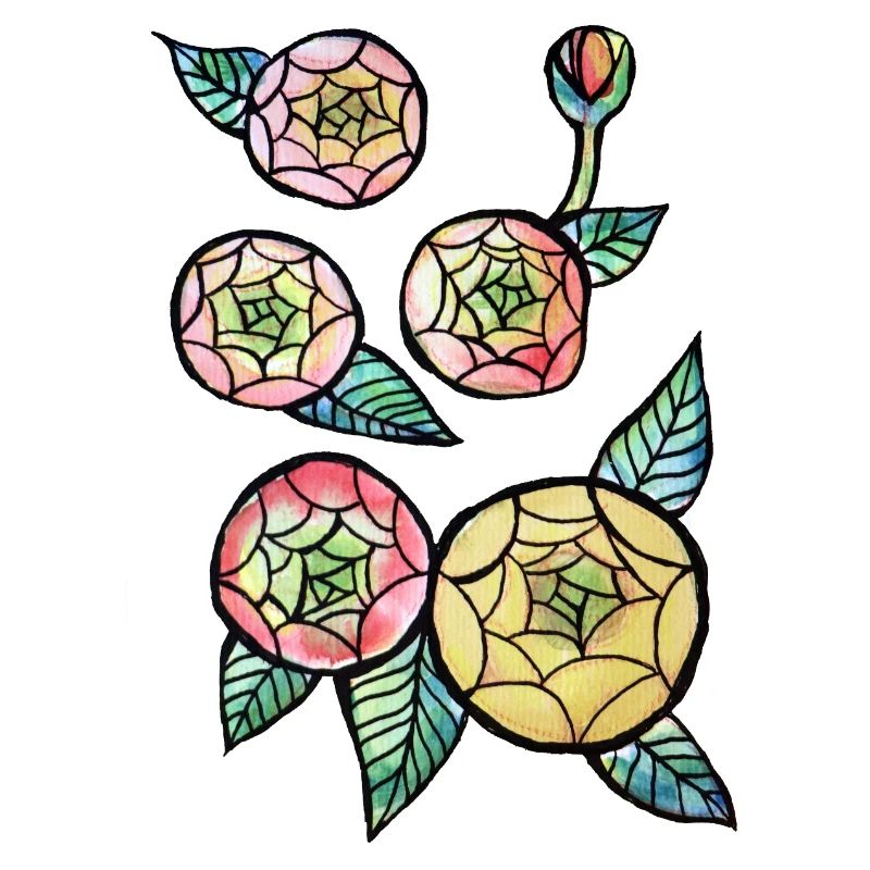 Buntglas-Bloom-Trio