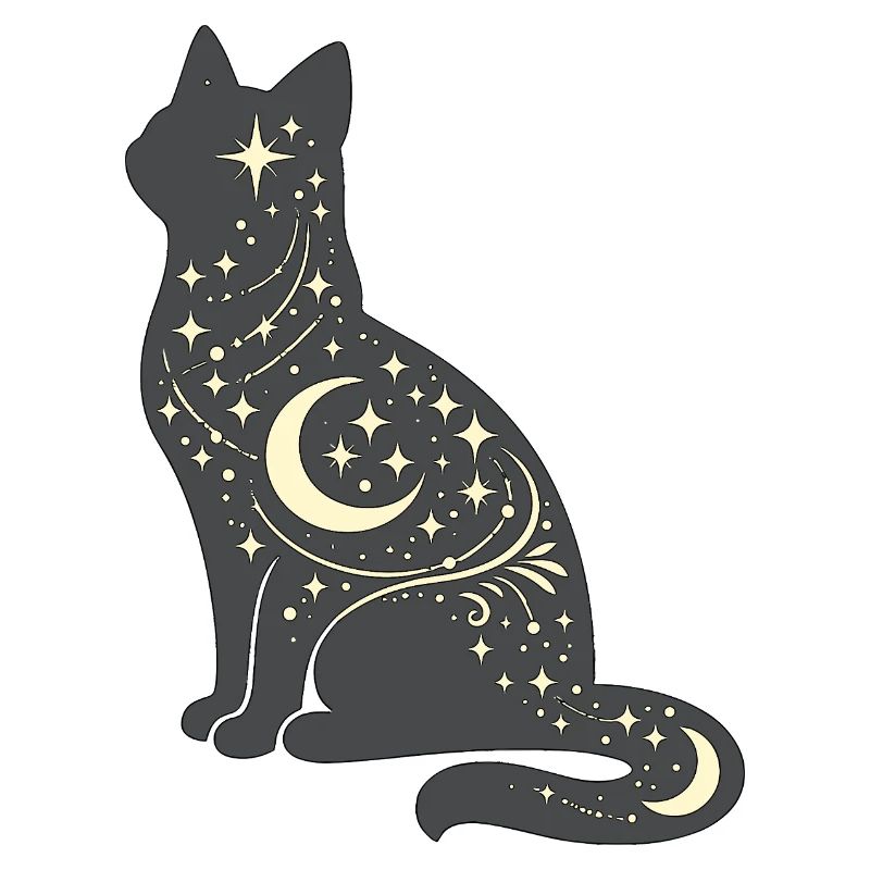 Mondstern Katze Silhouette