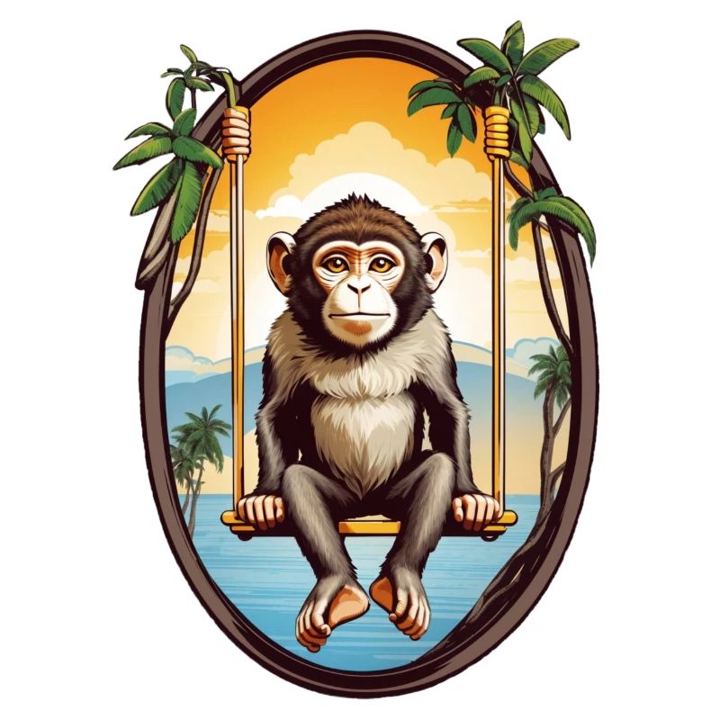 Singe sur balançoire