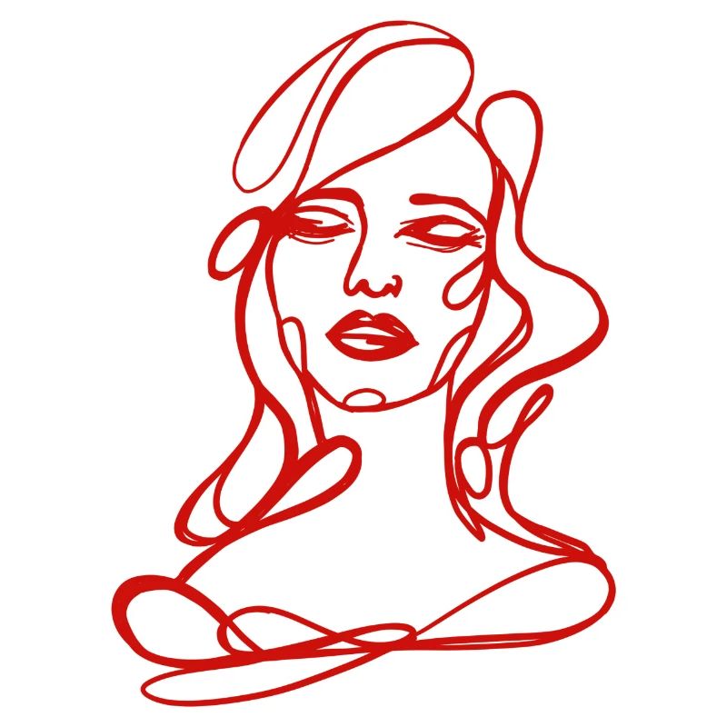 Rotes Porträt – Modeillustration